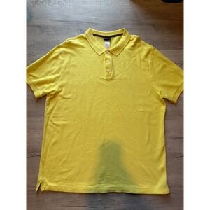 Patagonia Mens Organic Cotton Yellow Polo Shirt XL Embroidered Logo Short Sleeve